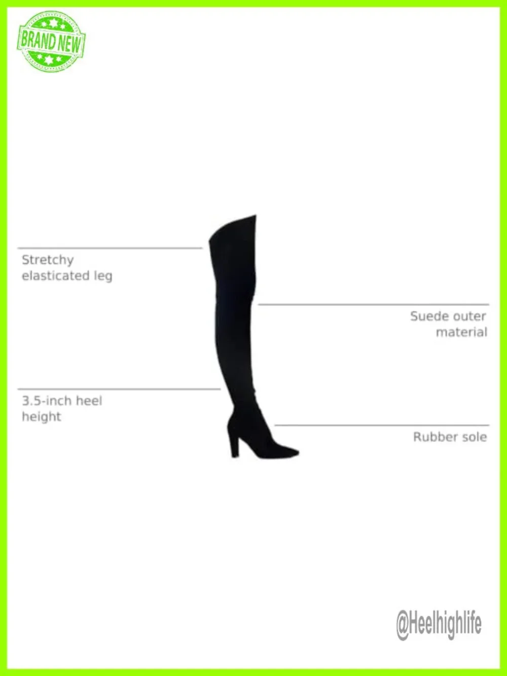 Stretch Suede Chunky Heel Over The Knee Boots Thigh High